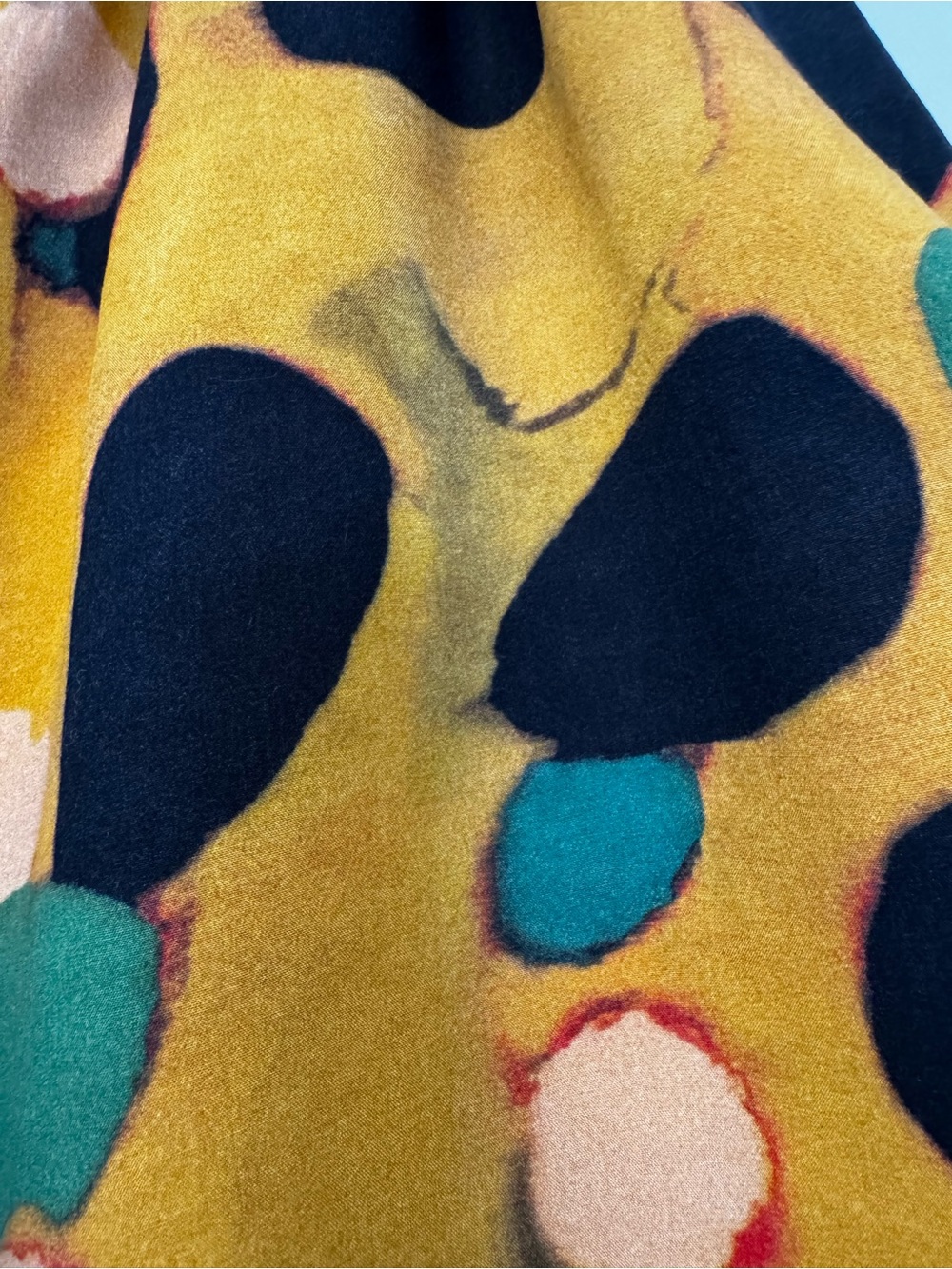 Eve Gravel Montreal Abstract Print Mock Neck Sleeveless Blouse Top Yellow XS - Picture 6 of 8